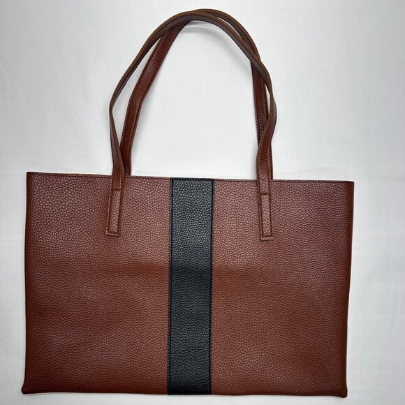 Vince Camuto Handbags - VINCE CAMUTO Tumbled Brown Vegan Leather Tote